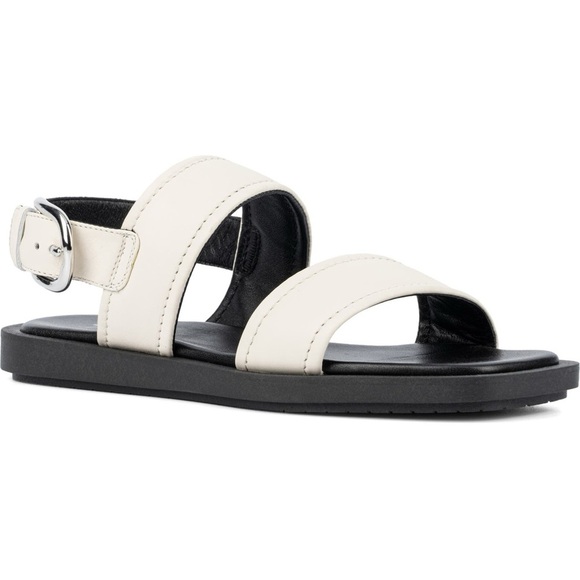 AquataliaJoni Leather Sporty Slingback Sandals in Eggshell Ivory Sz 9M